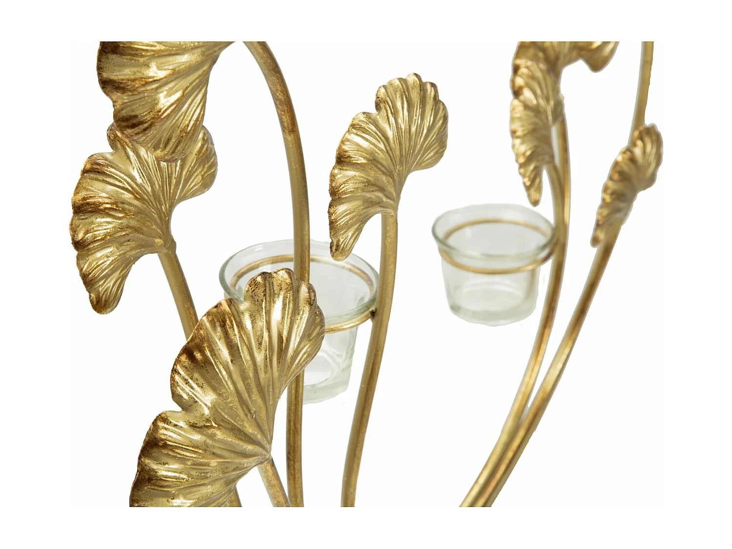 Bougeoir Design en Métal "Iris" 55cm Or