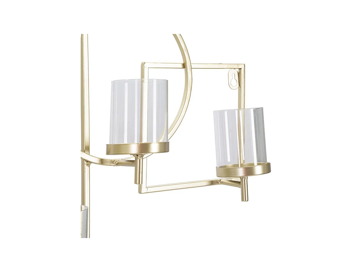Wandkerzenhalter aus Metall goldfarben geometrisch 70x8,5x36 cm