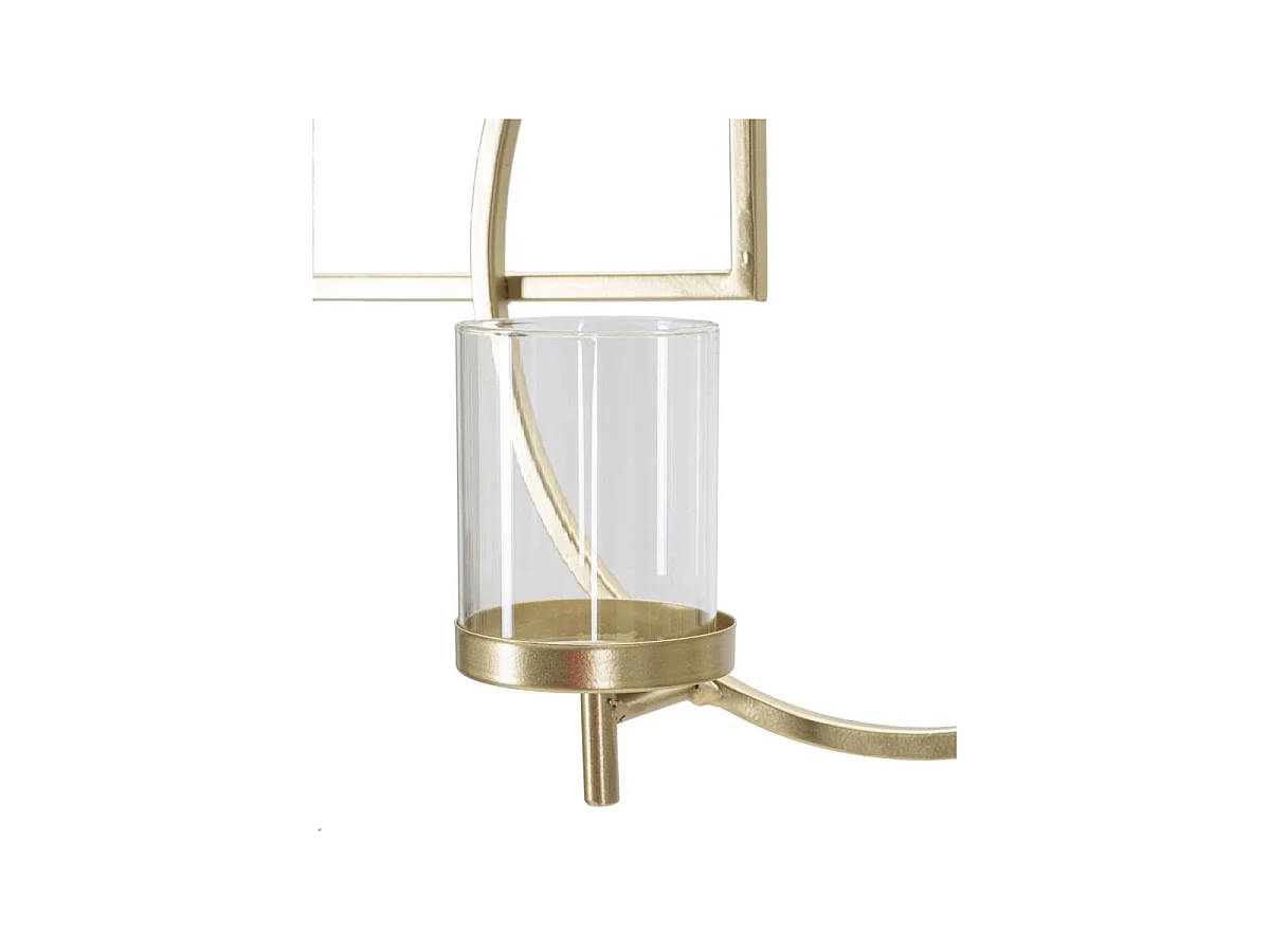 Wandkerzenhalter aus Metall goldfarben geometrisch 70x8,5x36 cm