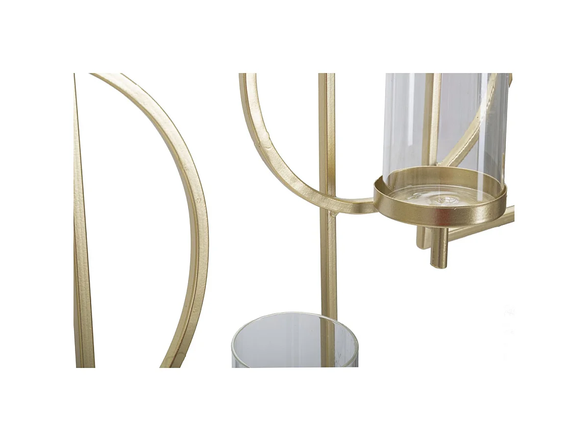 Wandkerzenhalter aus Metall goldfarben geometrisch 70x8,5x36 cm