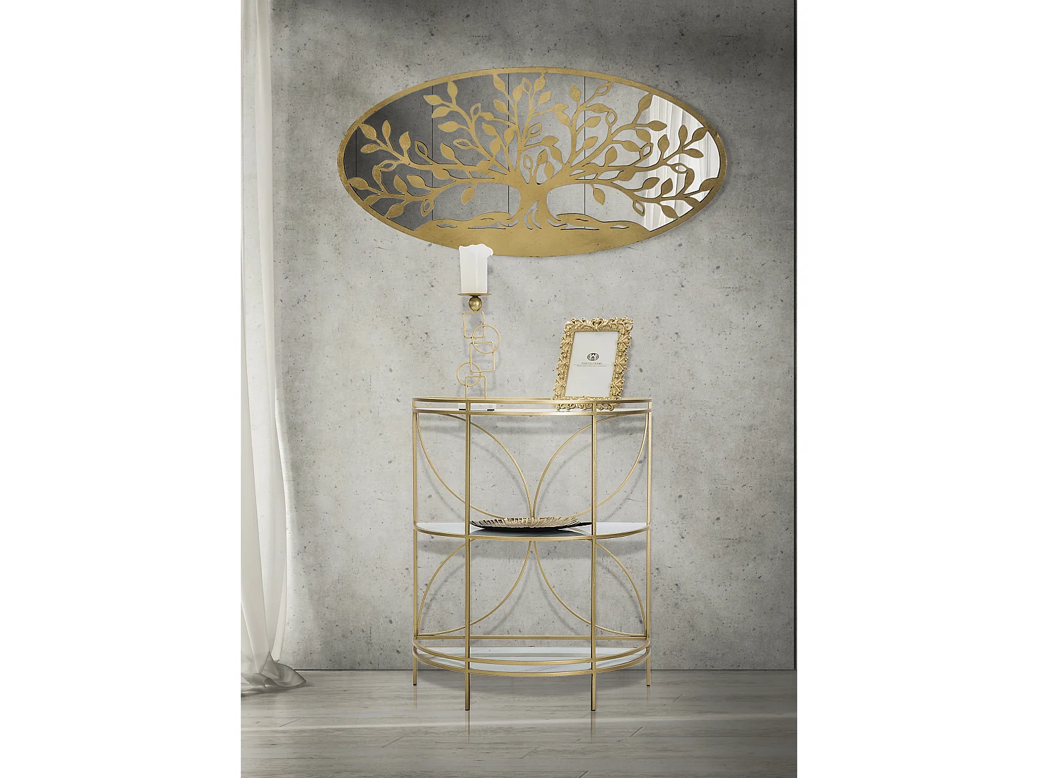 Bougeoir Design en Métal "Marie" 31cm Or