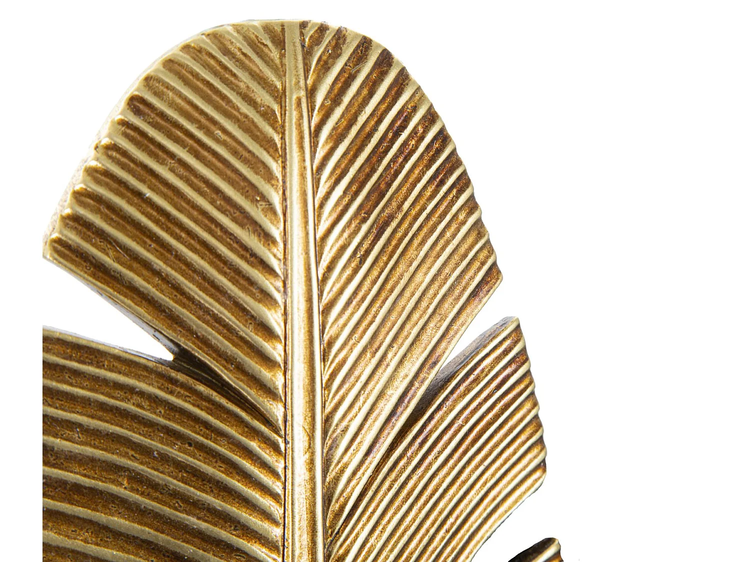 Bougeoir Mural Design "Feuille de Palmier" 31cm Or