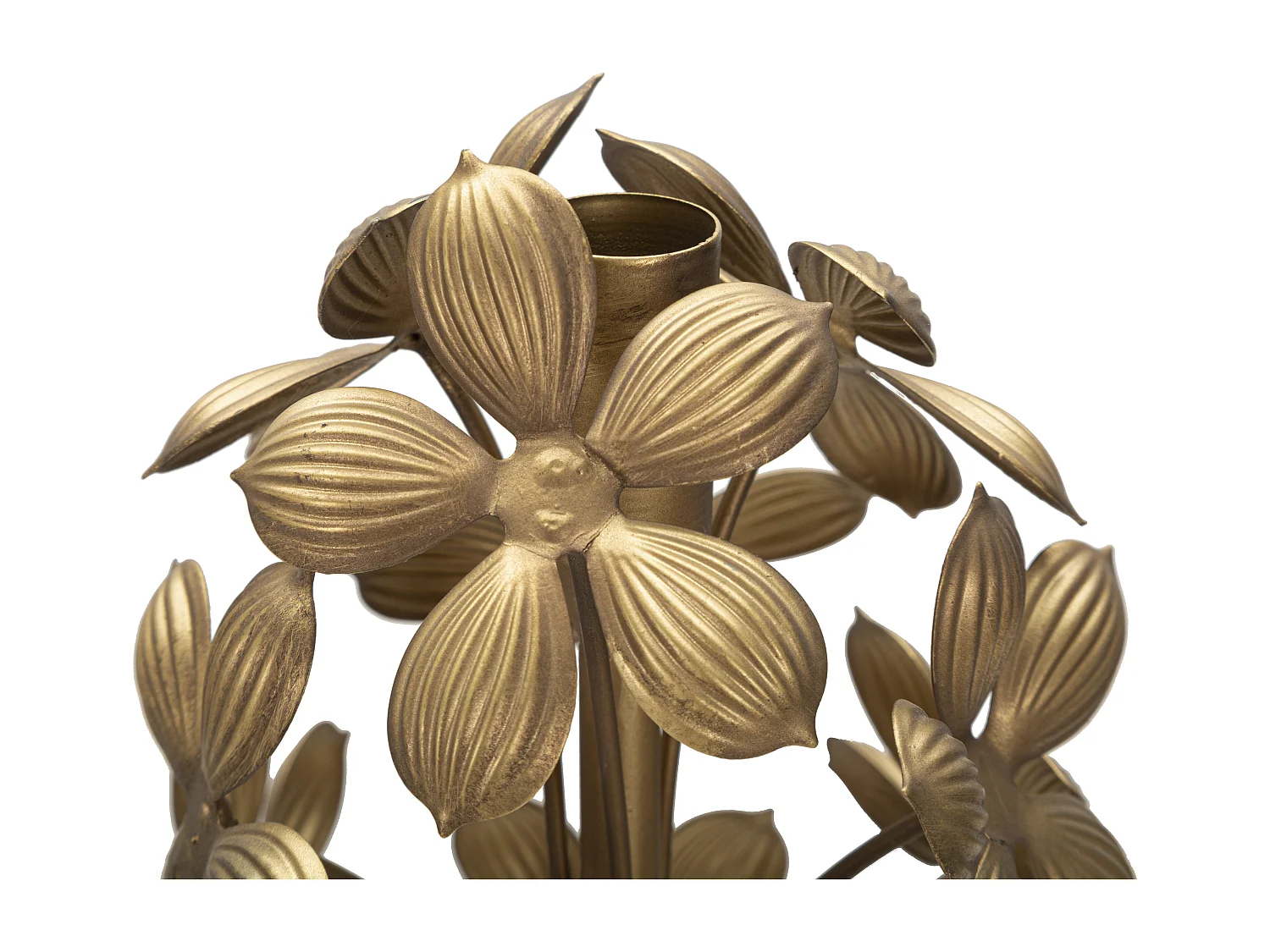 Bougeoir Design en Métal "Flowy" 93cm Or