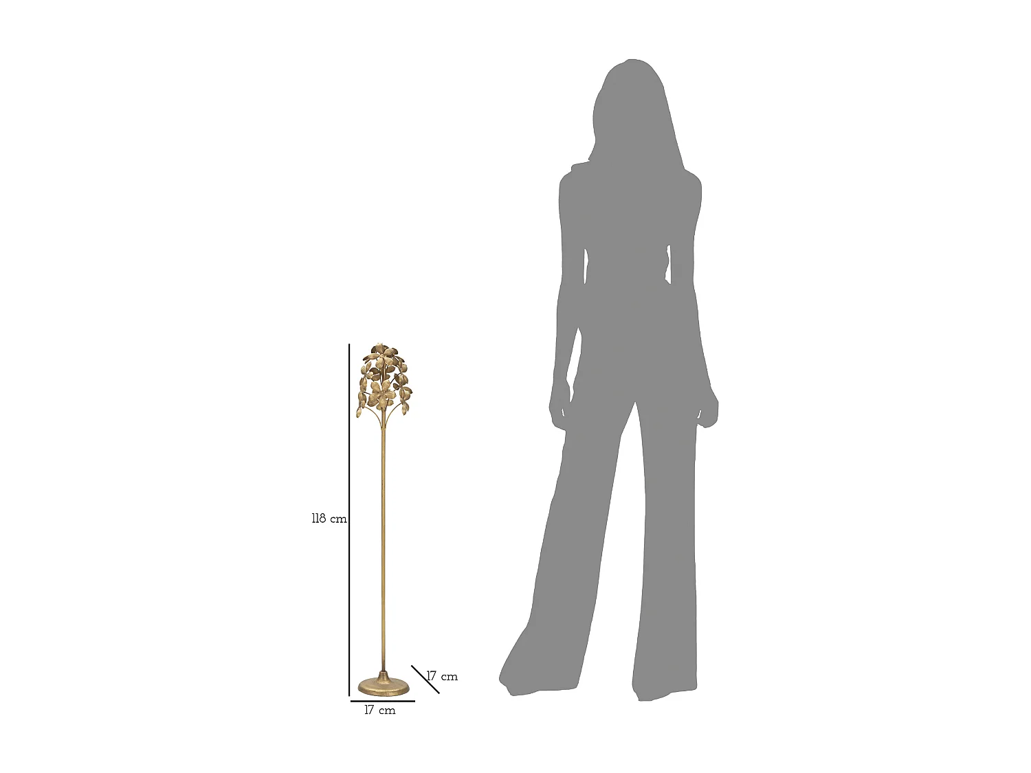 Bougeoir Design en Métal "Flowy" 93cm Or