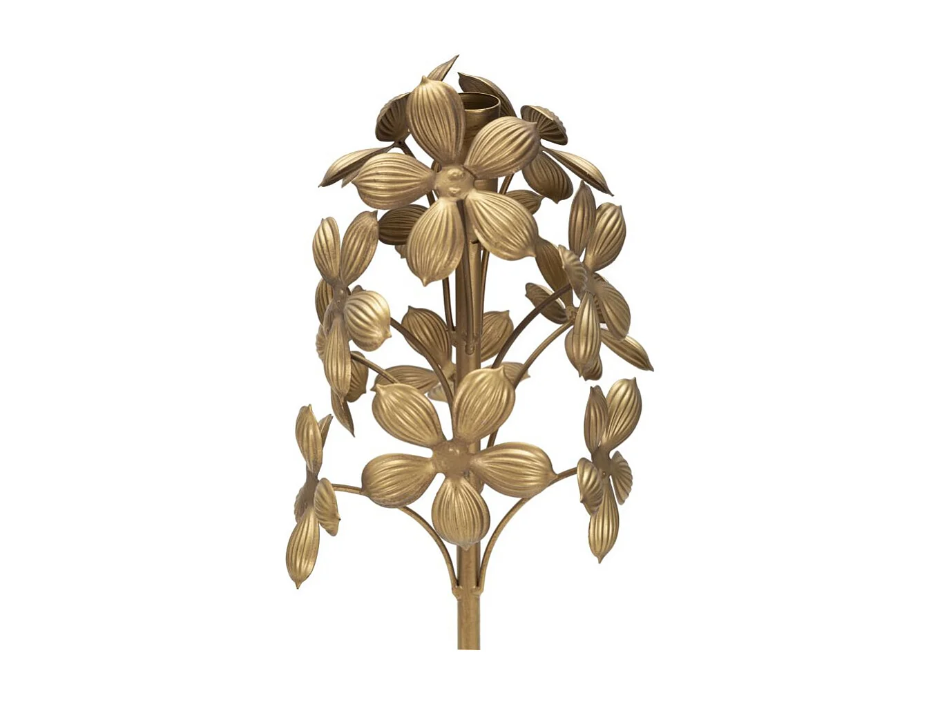 Portacandele in metallo dorato con foglie Ø cm 17x93