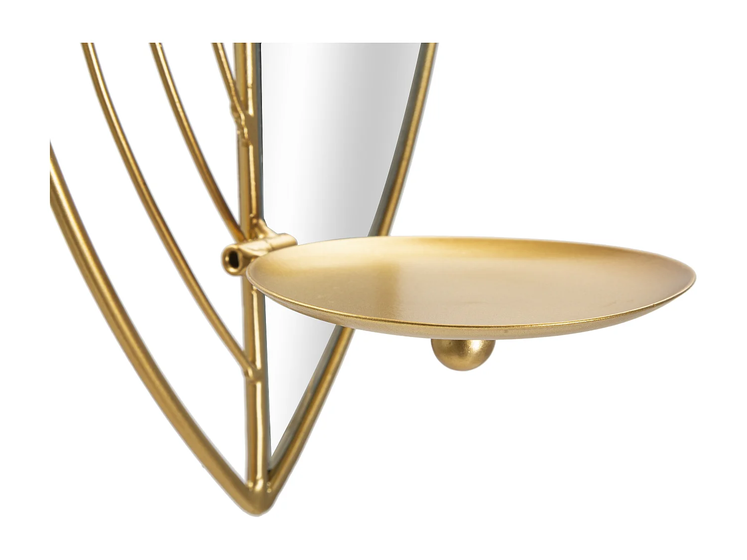 Set di 2 portacandele da parete in metallo dorato cm 18x13x41-15x13x35