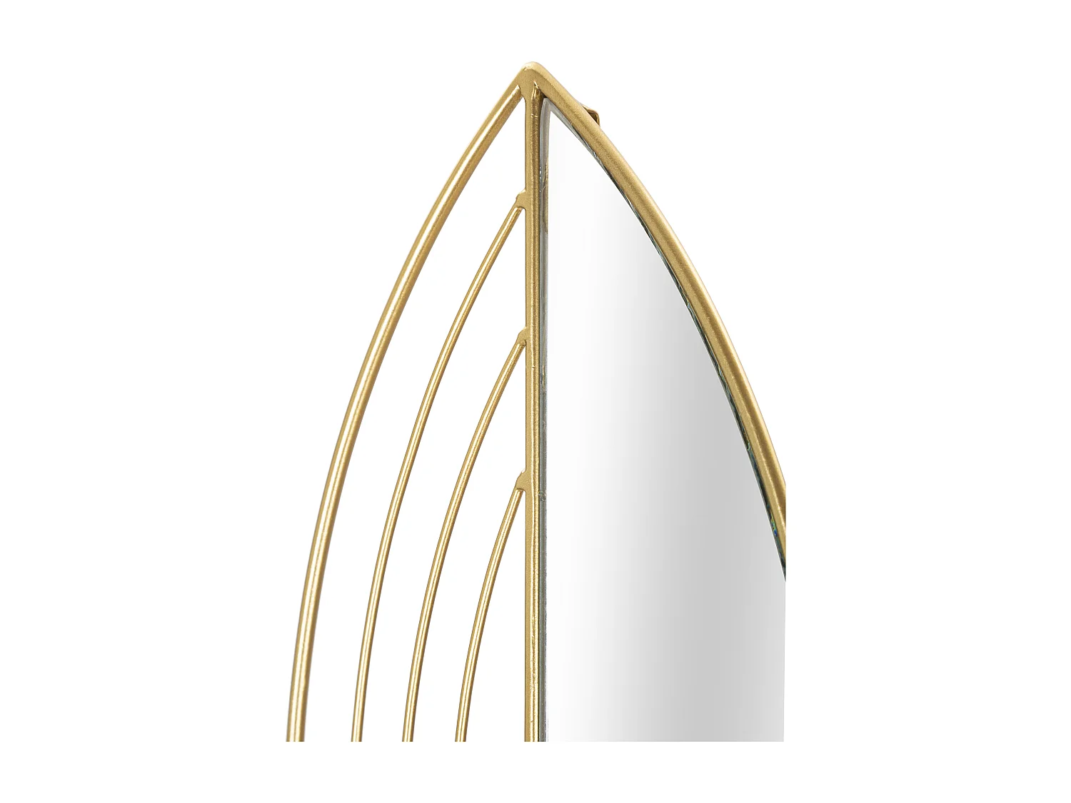 Set di 2 portacandele da parete in metallo dorato cm 18x13x41-15x13x35