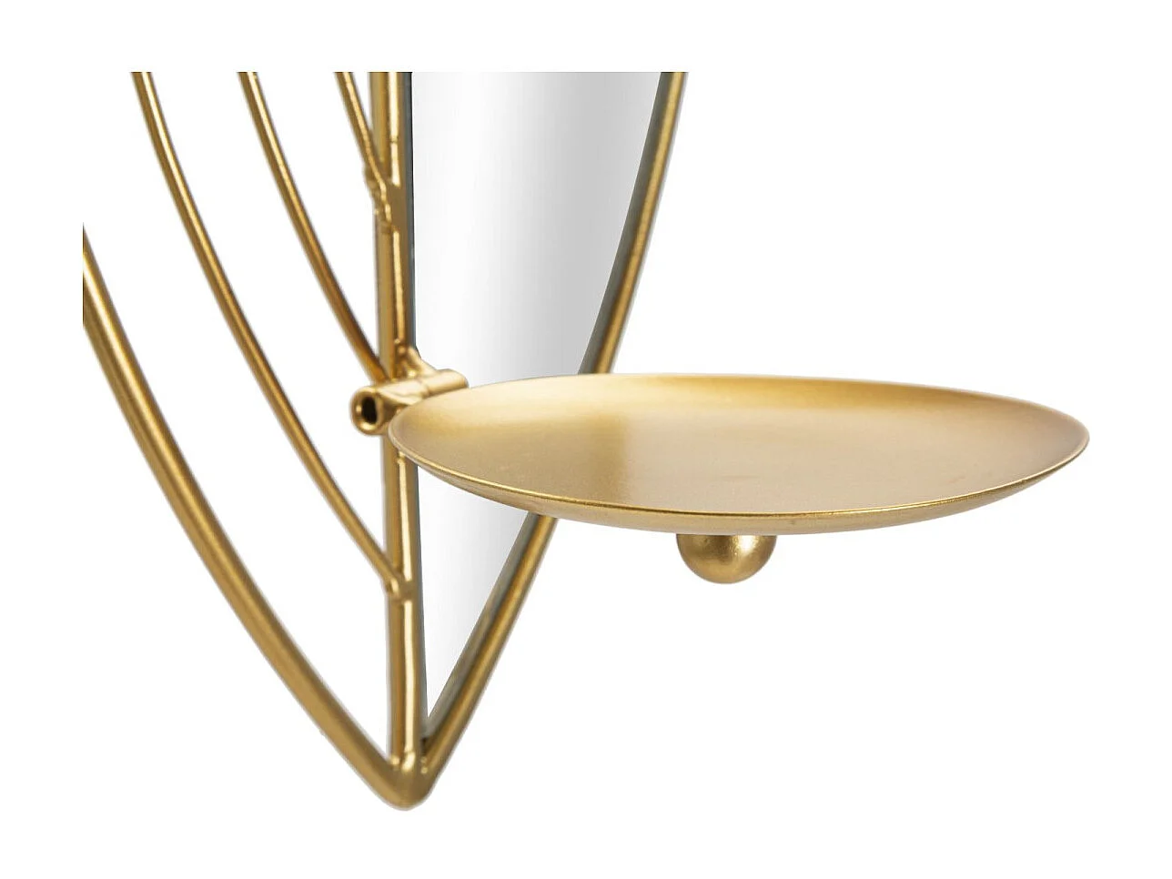 Set van 2 gouden metalen wandkaarsenhouders 18x13x41-15x13x35 cm