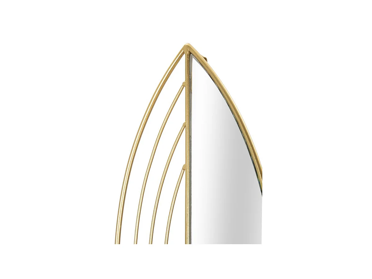 Lot de 2 Bougeoirs Muraux Miroirs "Leaf" 41cm Or