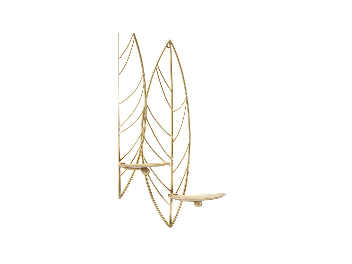 Wandkerzenhalter aus Metall goldfarben 66x14x56 cm