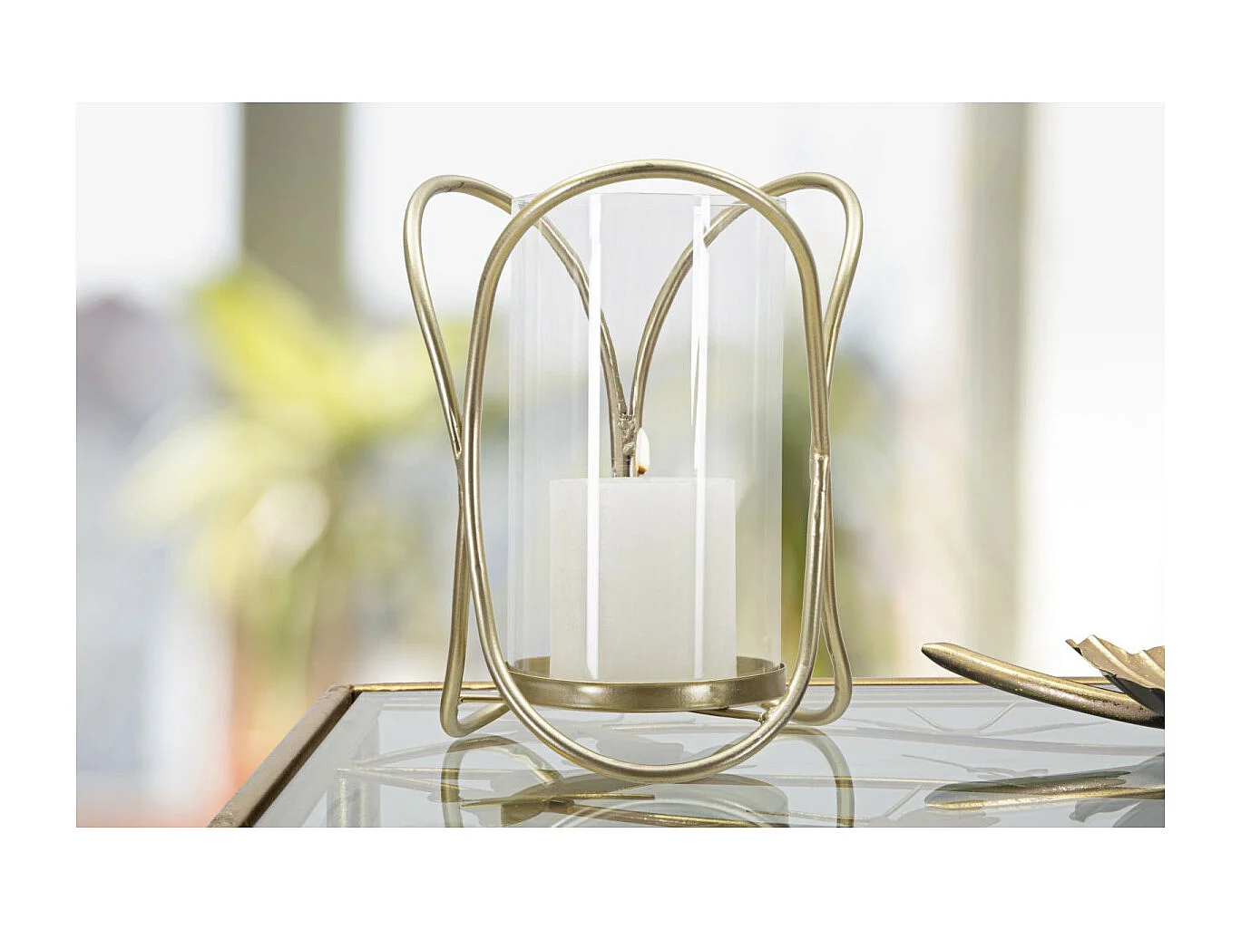 Photophore Design en Verre "Glox" 21cm Or Clair