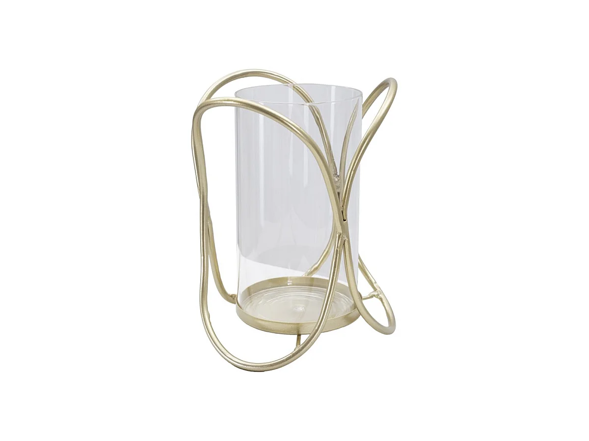 Photophore Design en Verre "Glox" 21cm Or Clair