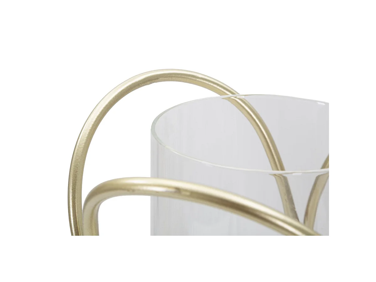 Photophore Design en Verre "Glox" 21cm Or Clair