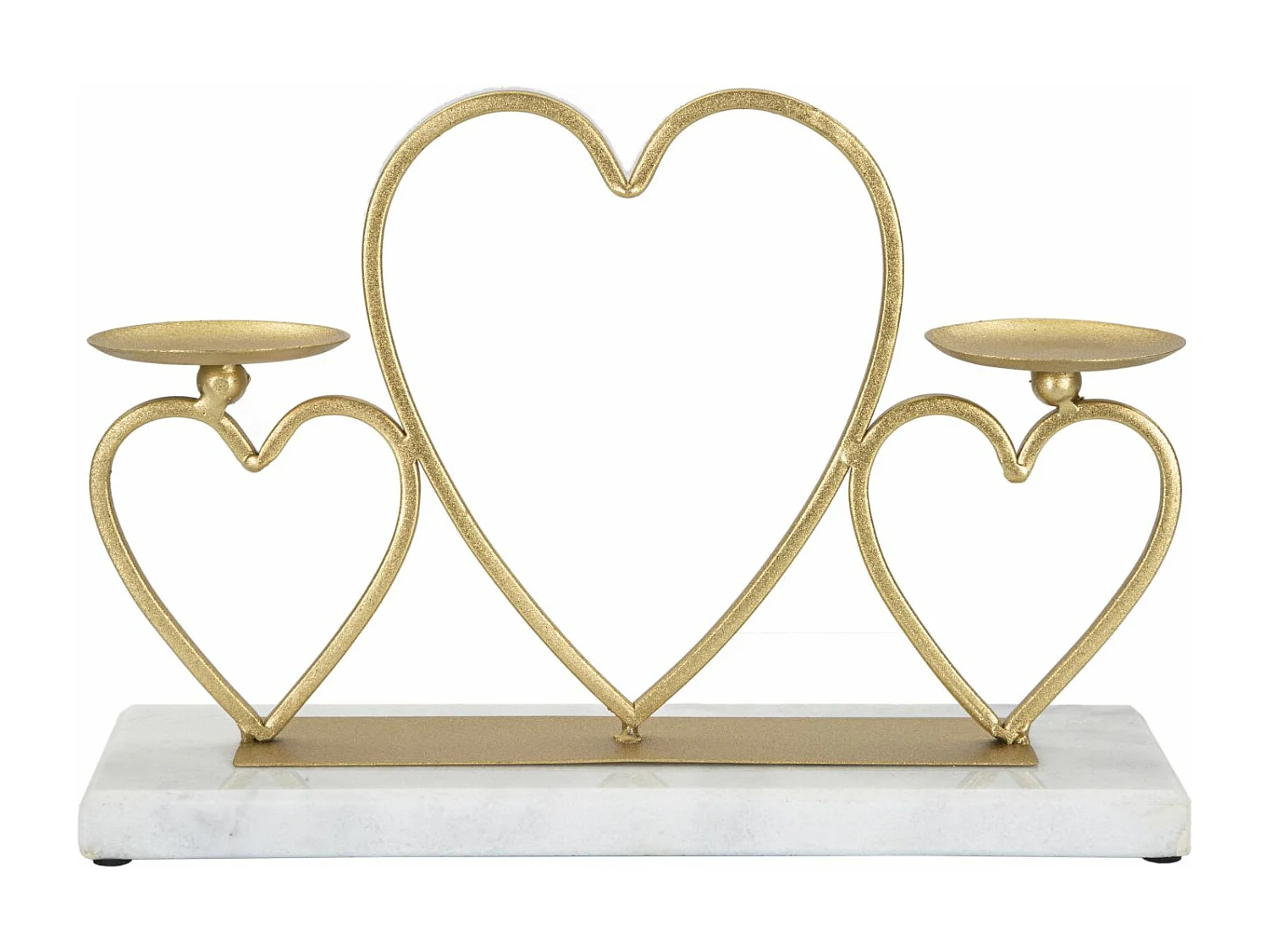 Portacandela in metallo dorato cm 30x9x20