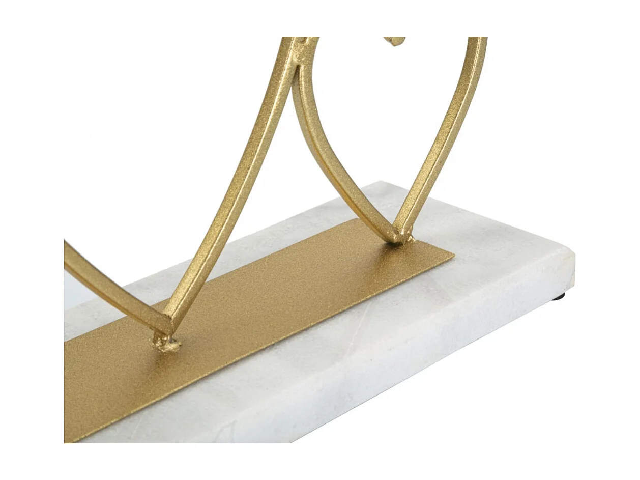 Bougeoir Design en Marbre "Cœur" 30cm Or