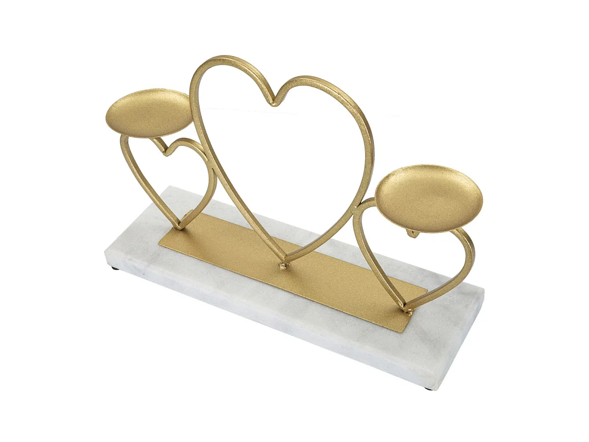 Kerzenhalter aus Metall goldfarben 30x9x20 cm