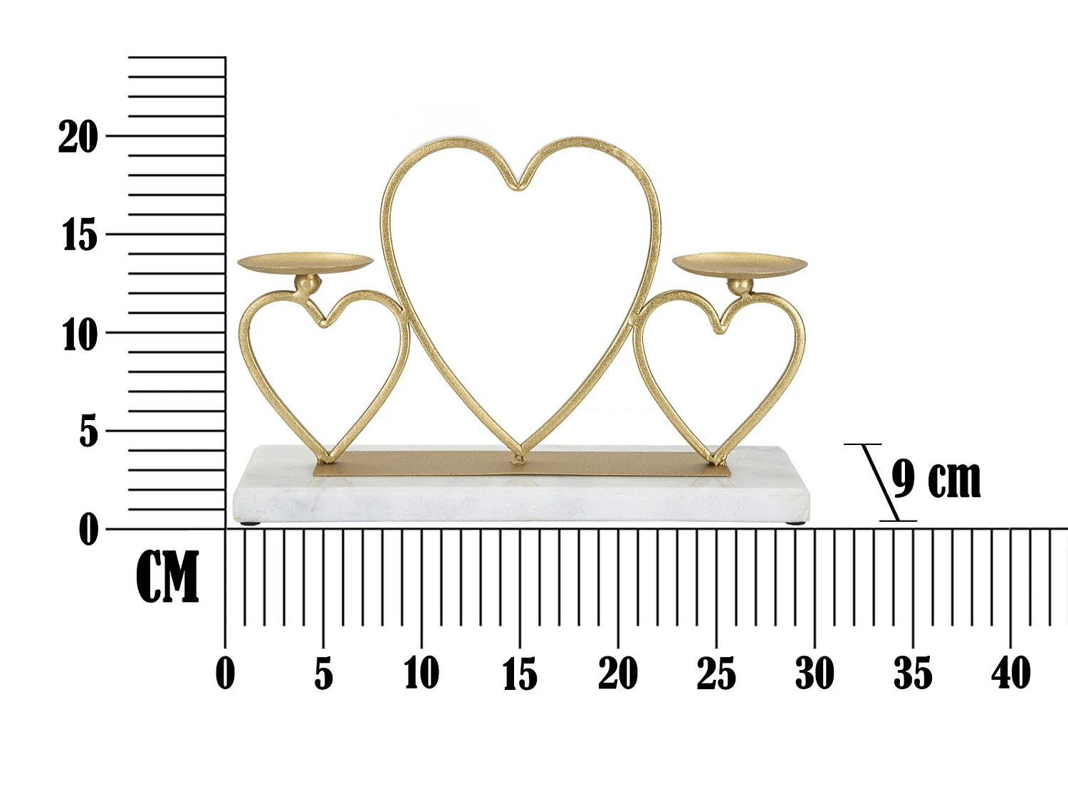 Kerzenhalter aus Metall goldfarben 30x9x20 cm