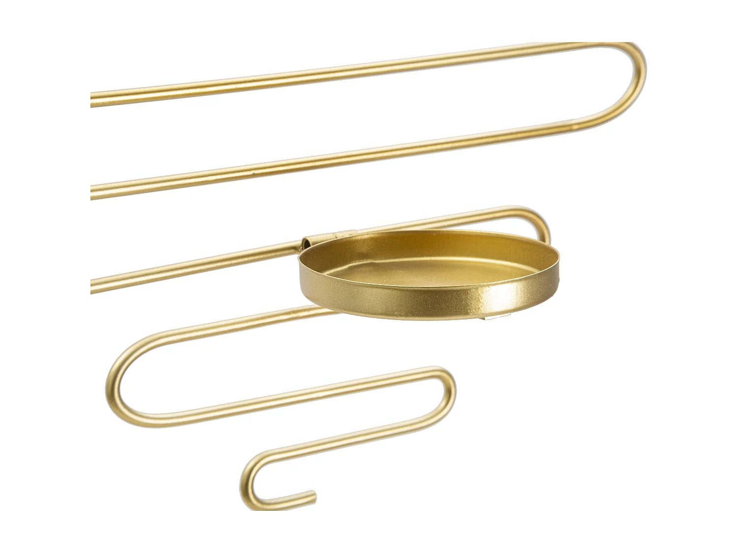 Set di 2 portcandele da parete in metallo dorato cm 33x10x34