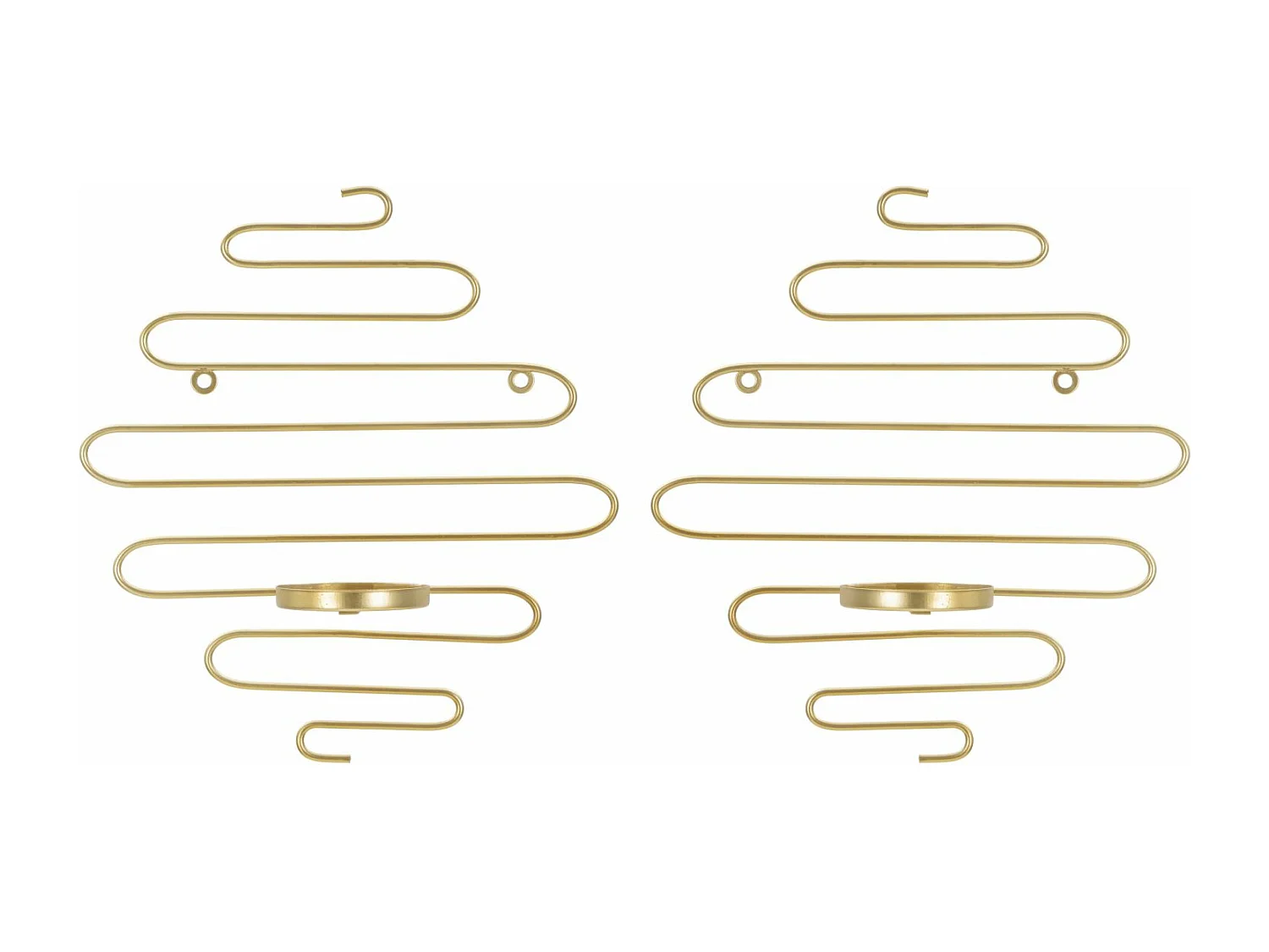 Lot de 2 Bougeoirs Muraux en Métal "Alid" 34cm Or