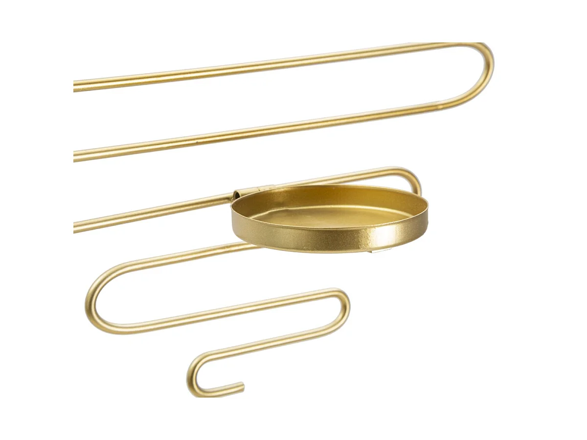 2er-Set Wandkerzenhalter aus Metall goldfarben 33x10x34 cm