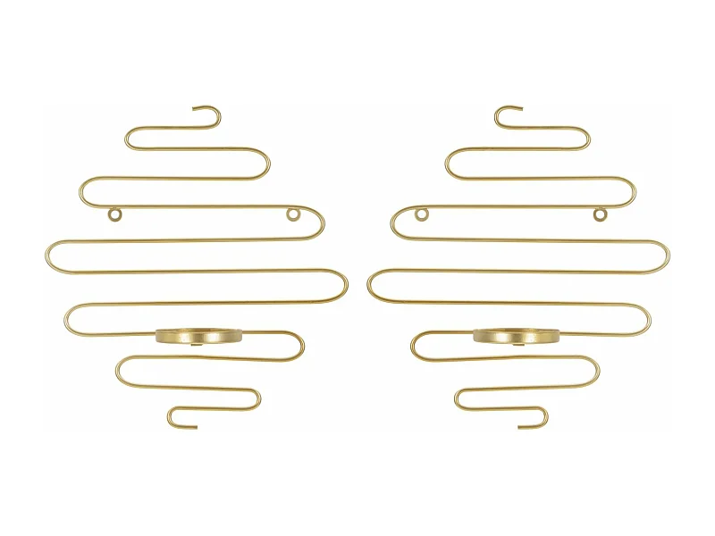 Lot de 2 Bougeoirs Muraux en Métal "Alid" 34cm Or