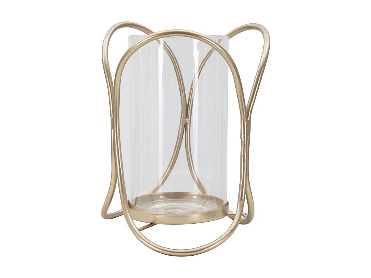 Photophore Design en Verre "Glox" 21cm Or Foncé