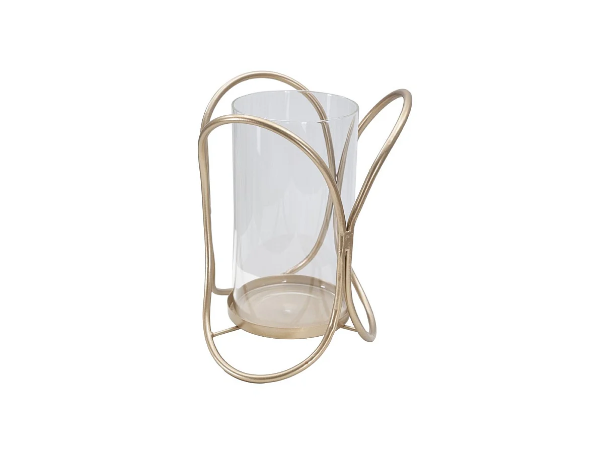 Photophore Design en Verre "Glox" 21cm Or Foncé