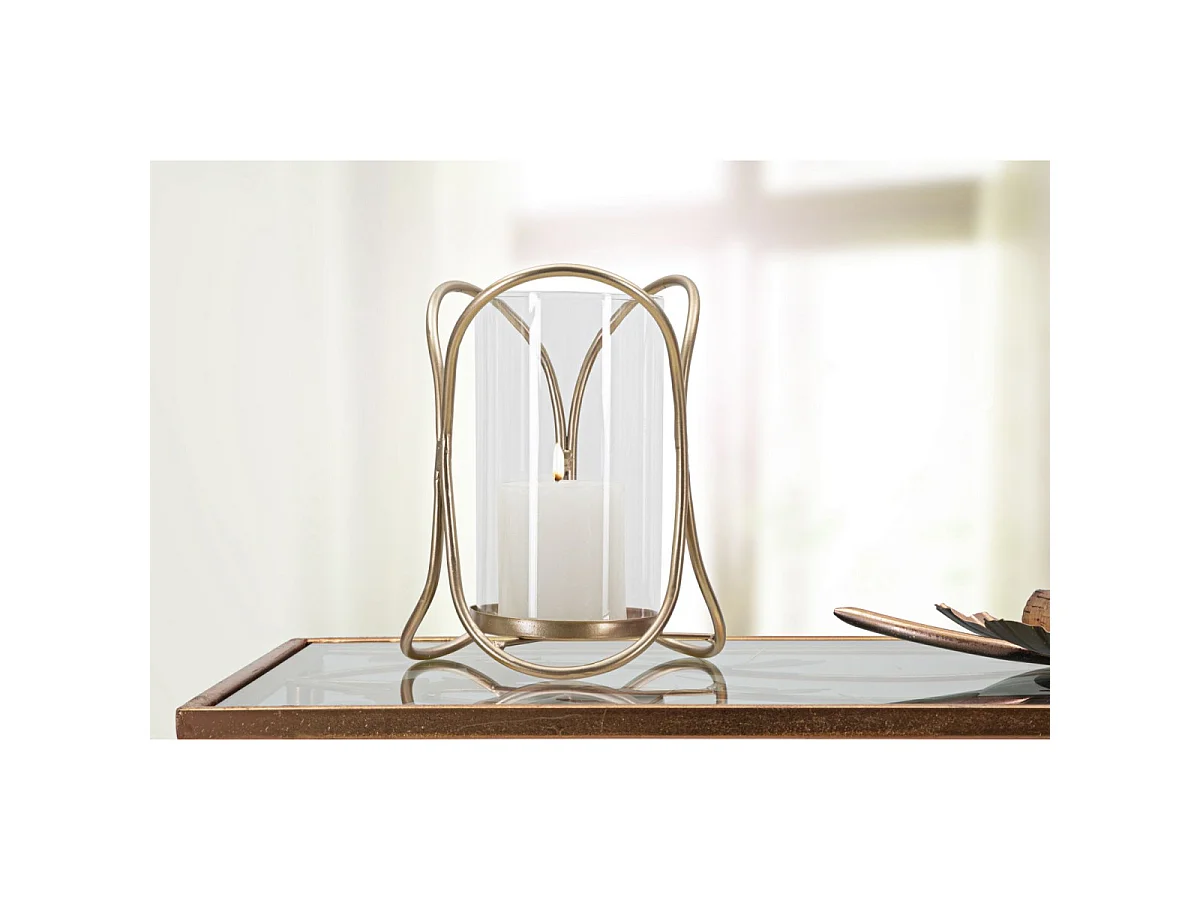 Photophore Design en Verre "Glox" 21cm Or Foncé
