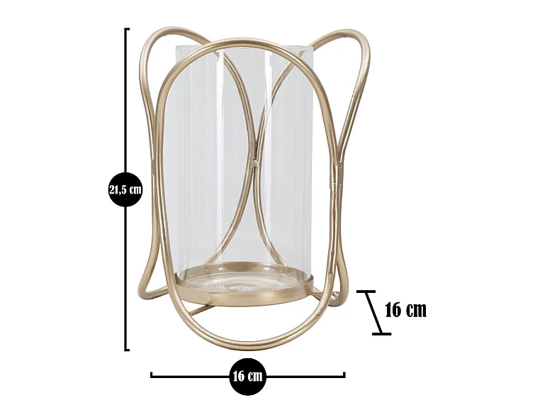 Photophore Design en Verre "Glox" 21cm Or Foncé
