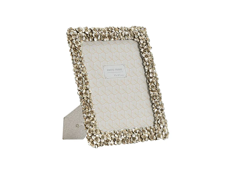 Cornice in resina argentata con fiori cm 26,5x2x31,8