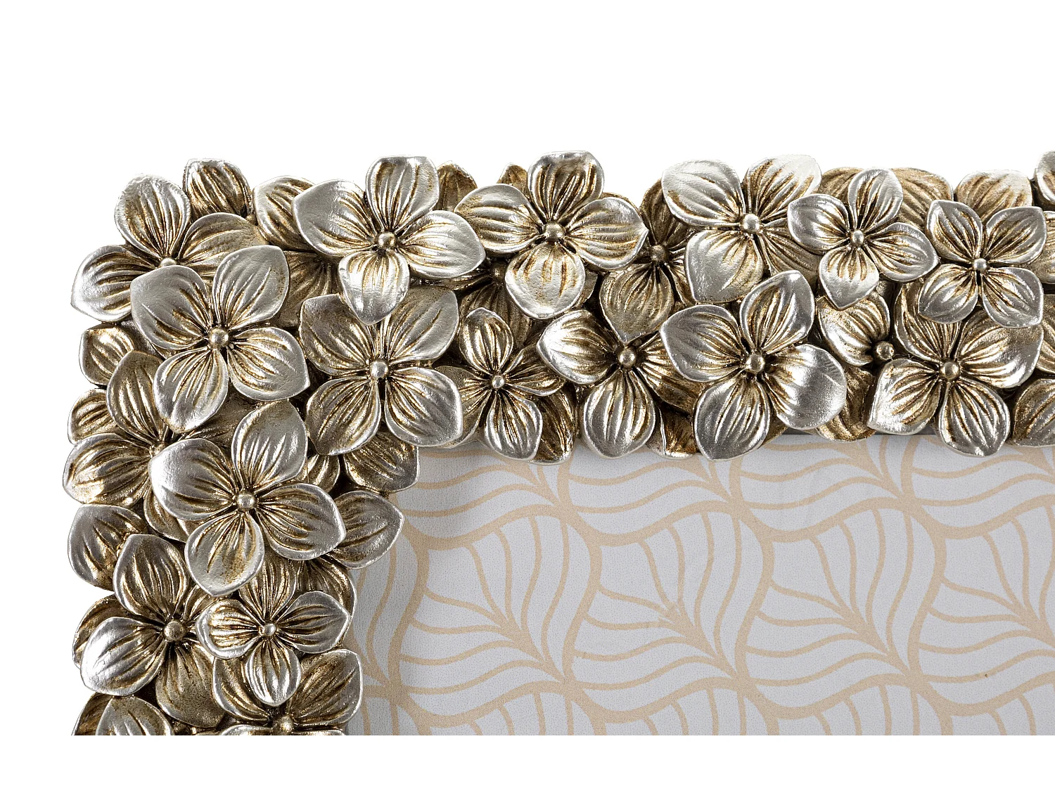 Cornice in resina argentata con fiori cm 26,5x2x31,8