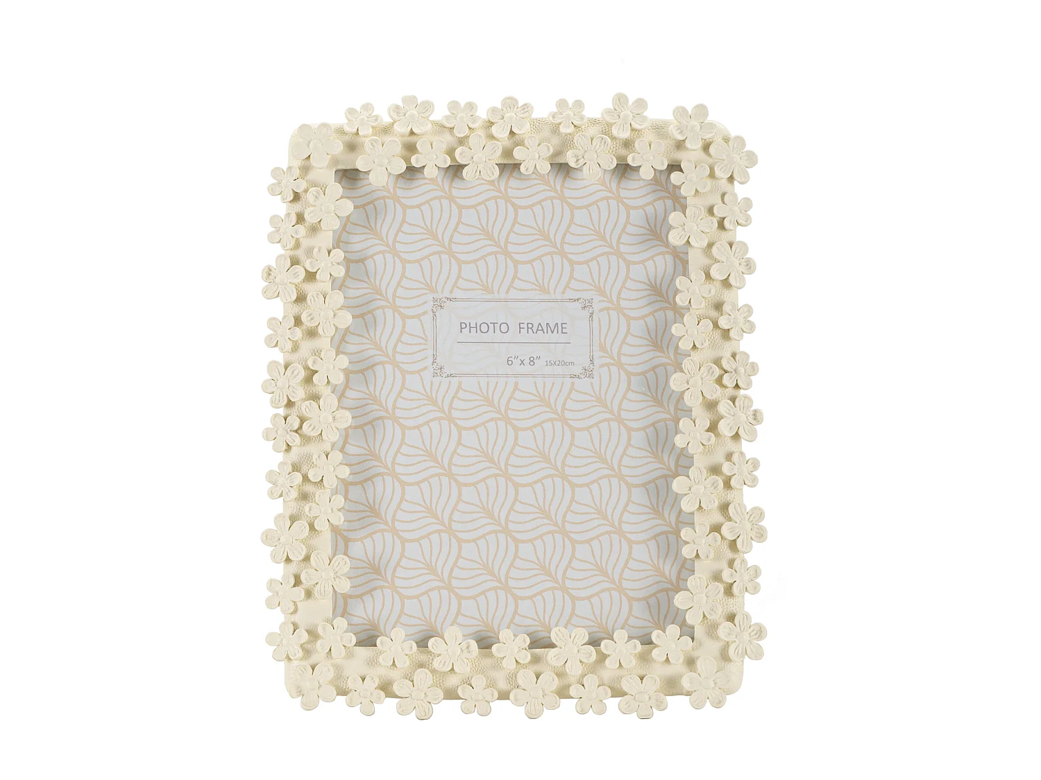 Cornice in resina beige con fiori cm 20x2x25