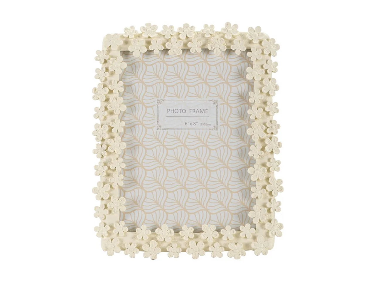 Beige harslijst met bloemen 20x2x25 cm