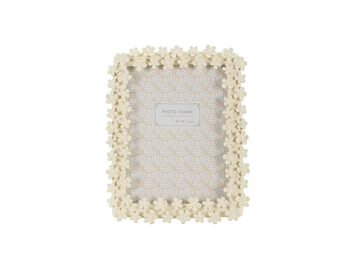 Cornice in resina beige con fiori cm 20x2x25