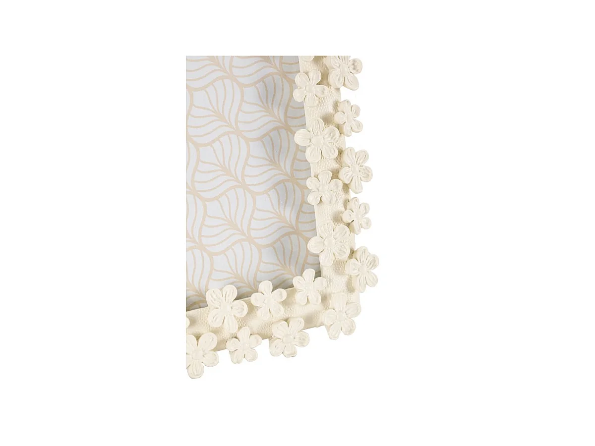 Cornice in resina beige con fiori cm 20x2x25