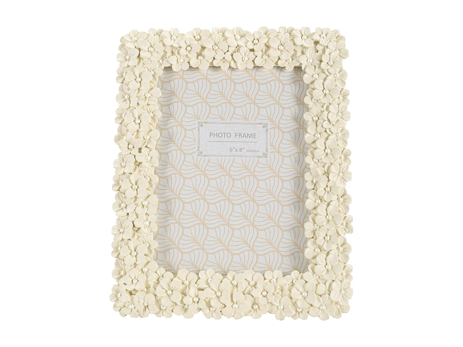 Cornice in resina beige con fiori cm 21x2x26,5