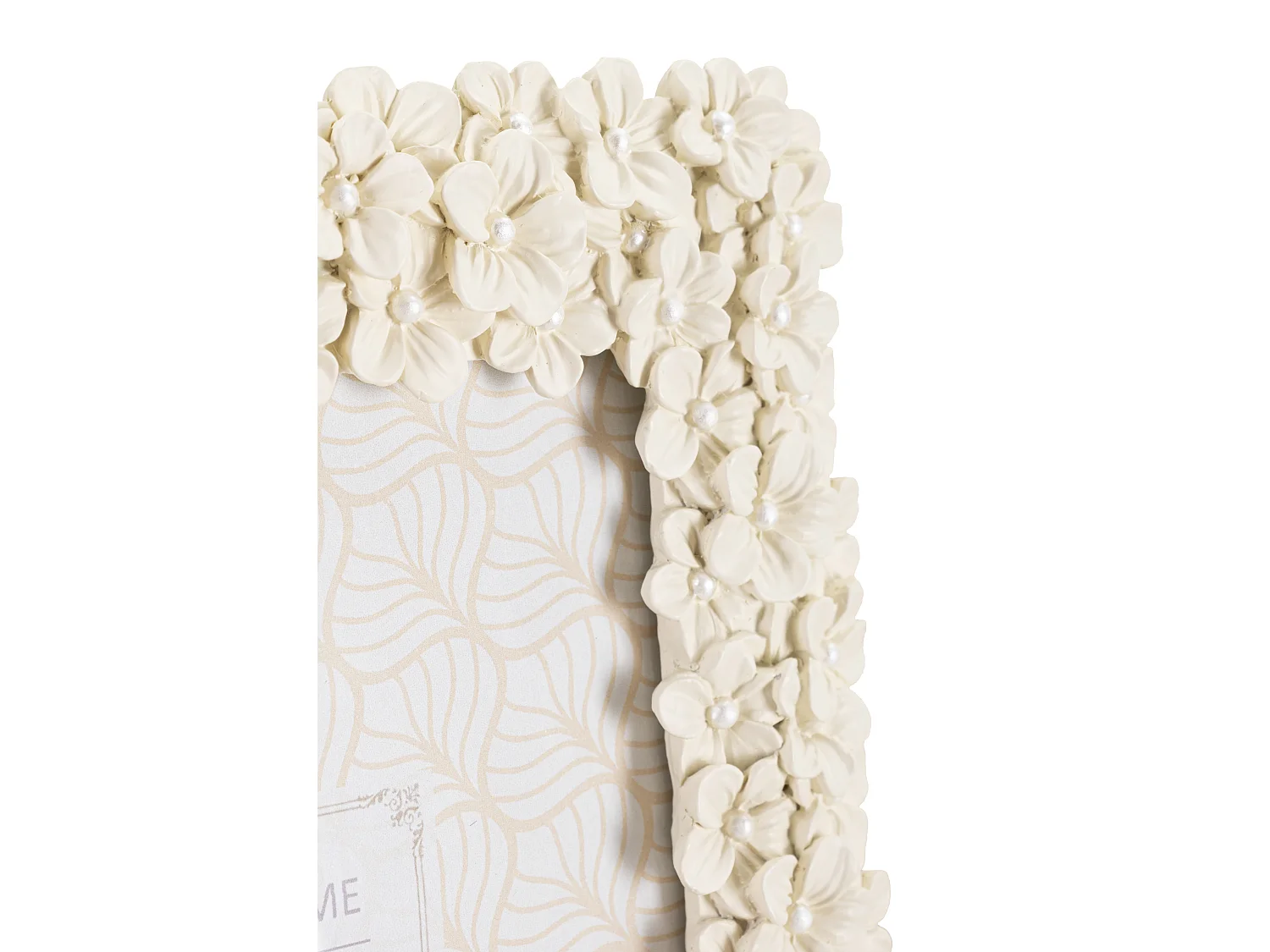 Cornice in resina beige con fiori cm 21x2x26,5