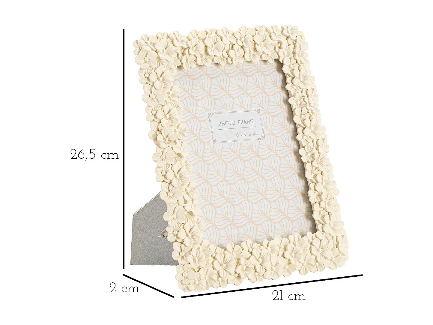 Cornice in resina beige con fiori cm 21x2x26,5