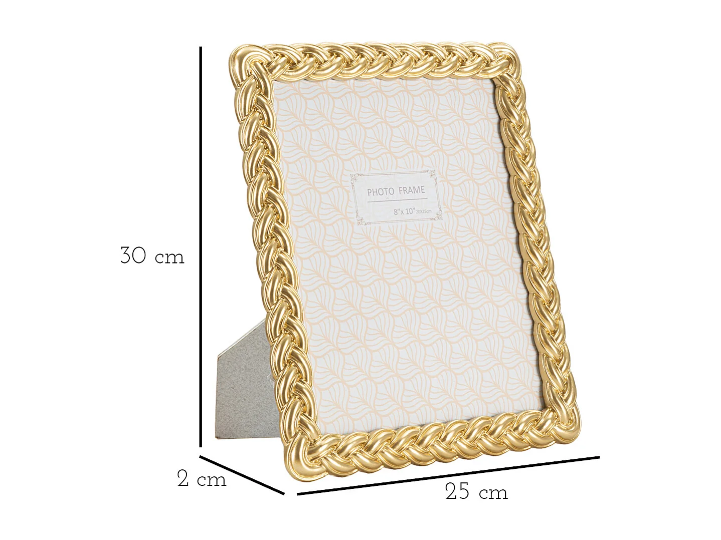 Cadre Photo Déco Tressé "Rope" 20x25cm Or