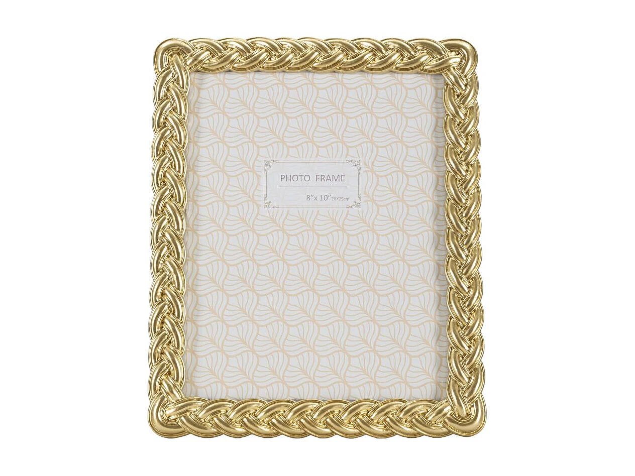 Cadre Photo Déco Tressé "Rope" 20x25cm Or