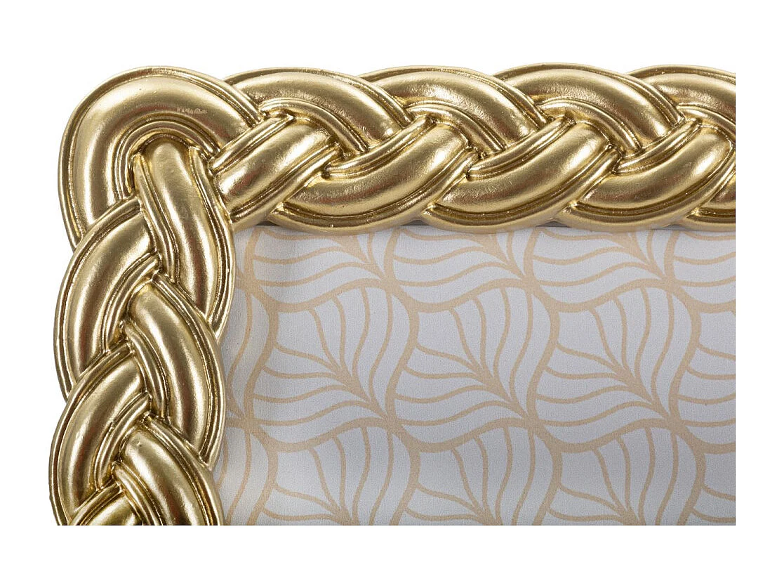 Cadre Photo Déco Tressé "Rope" 20x25cm Or