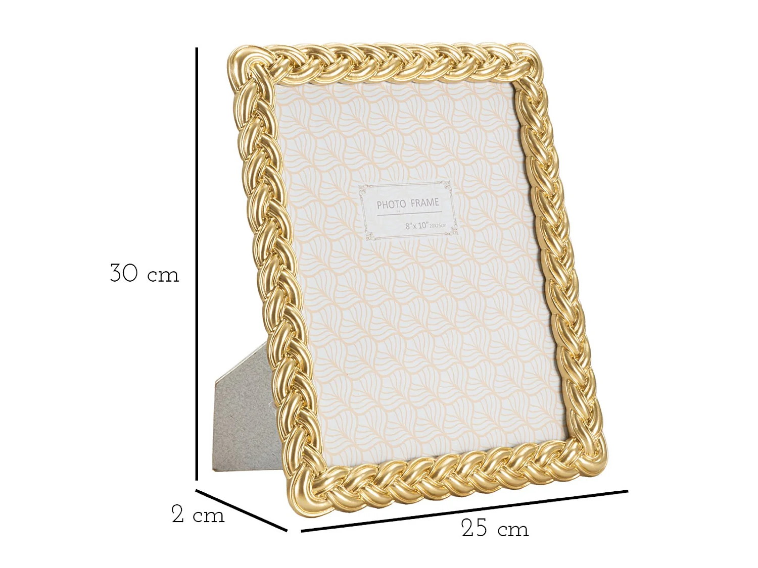 Cornice in resina dorata intrecciata cm 25x2x30