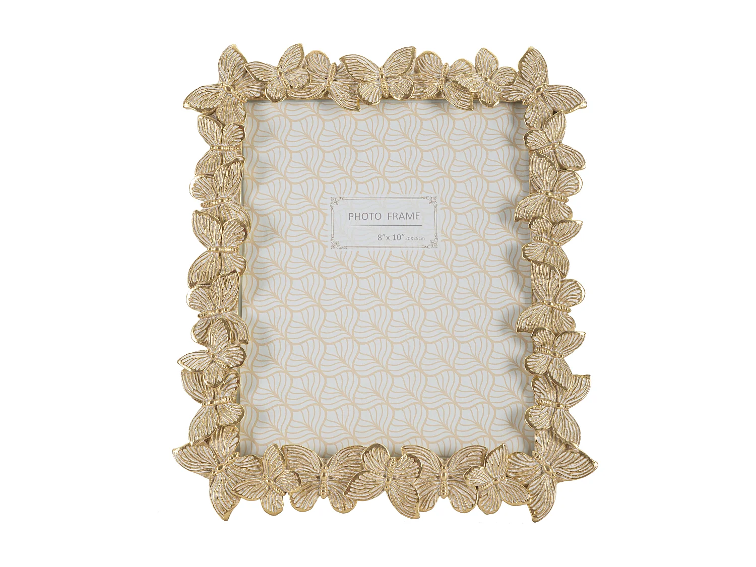 Cornice in resina dorata farfalle cm 27,5x2,6x32,5