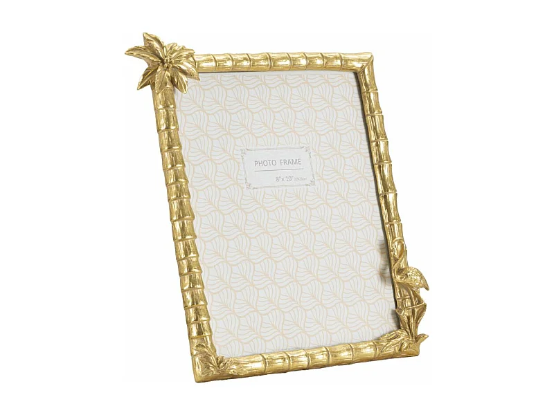 Cornice in resina dorata con palma cm 30x2,8x26