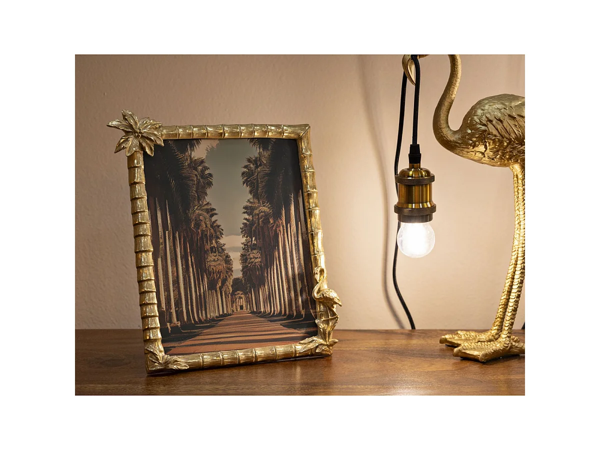 Bilderrahmen aus Kunstharz goldfarben mit Palme 30x2,8x26 cm