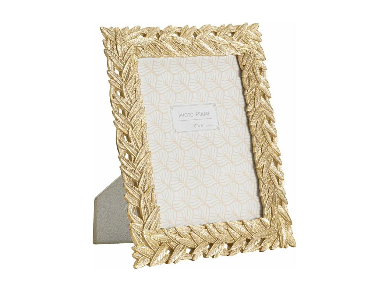 Cornice in resina dorata con foglie cm 21,8x1,8x27