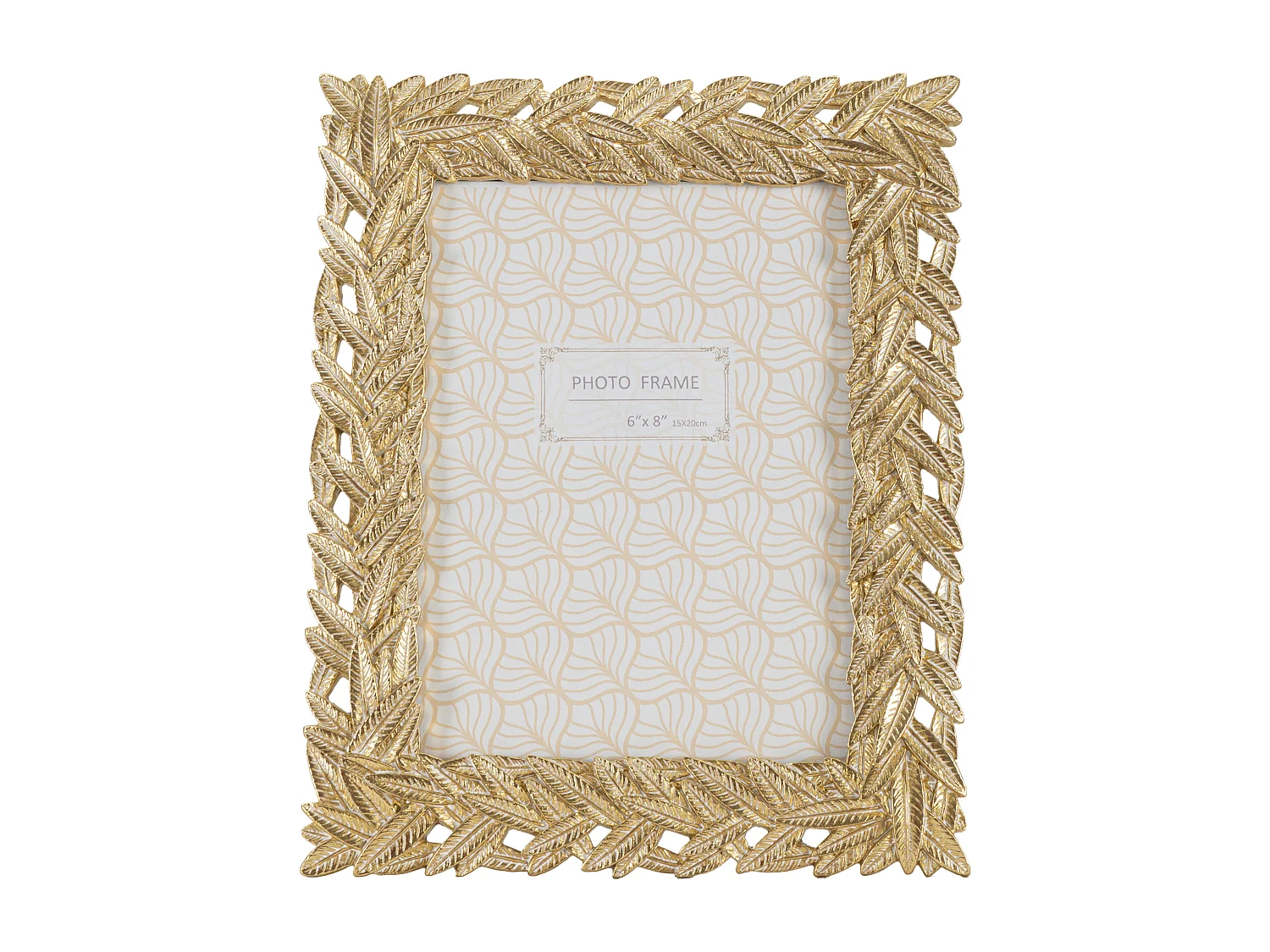 Cornice in resina dorata con foglie cm 21,8x1,8x27