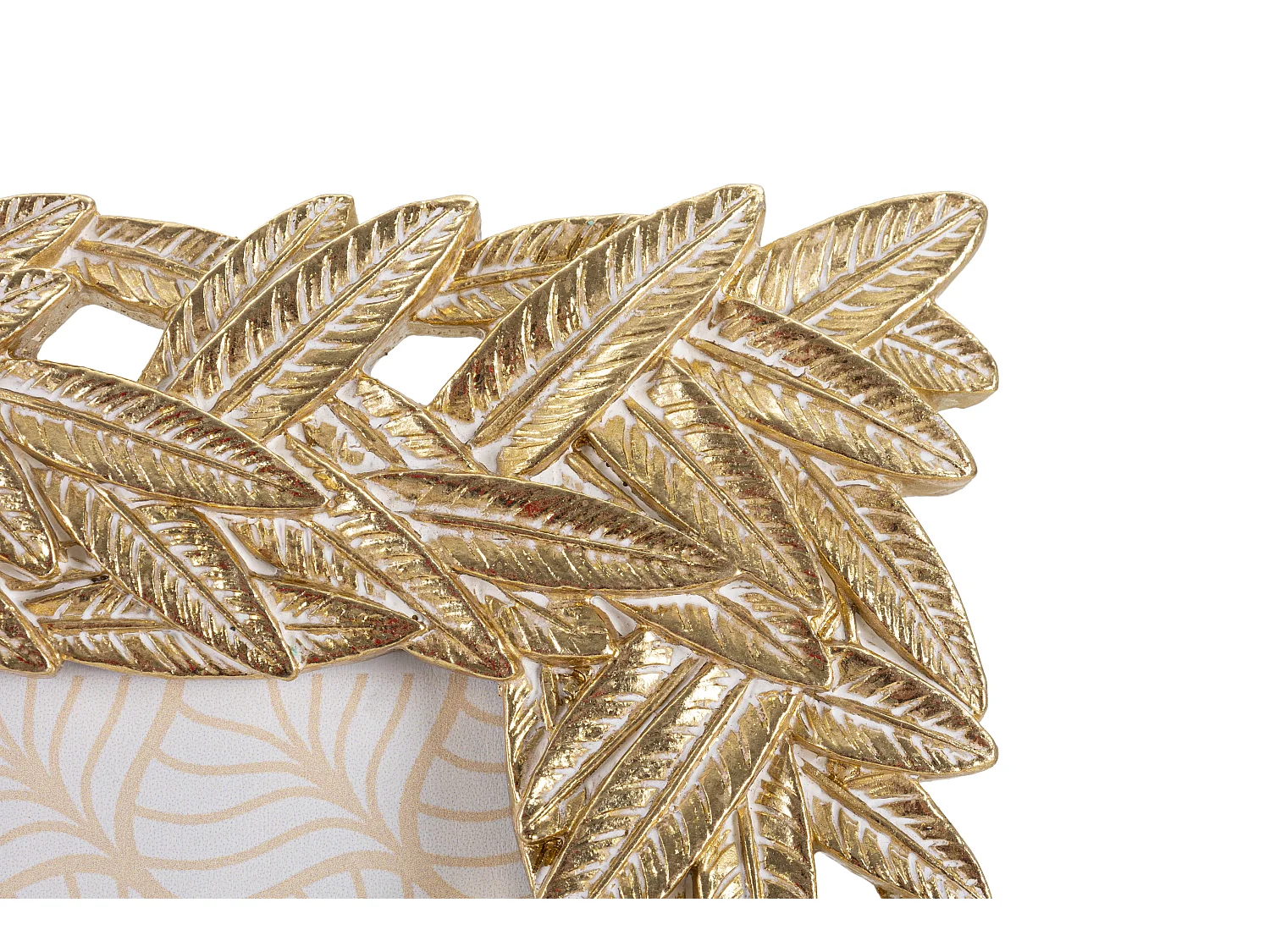 Cornice in resina dorata con foglie cm 21,8x1,8x27