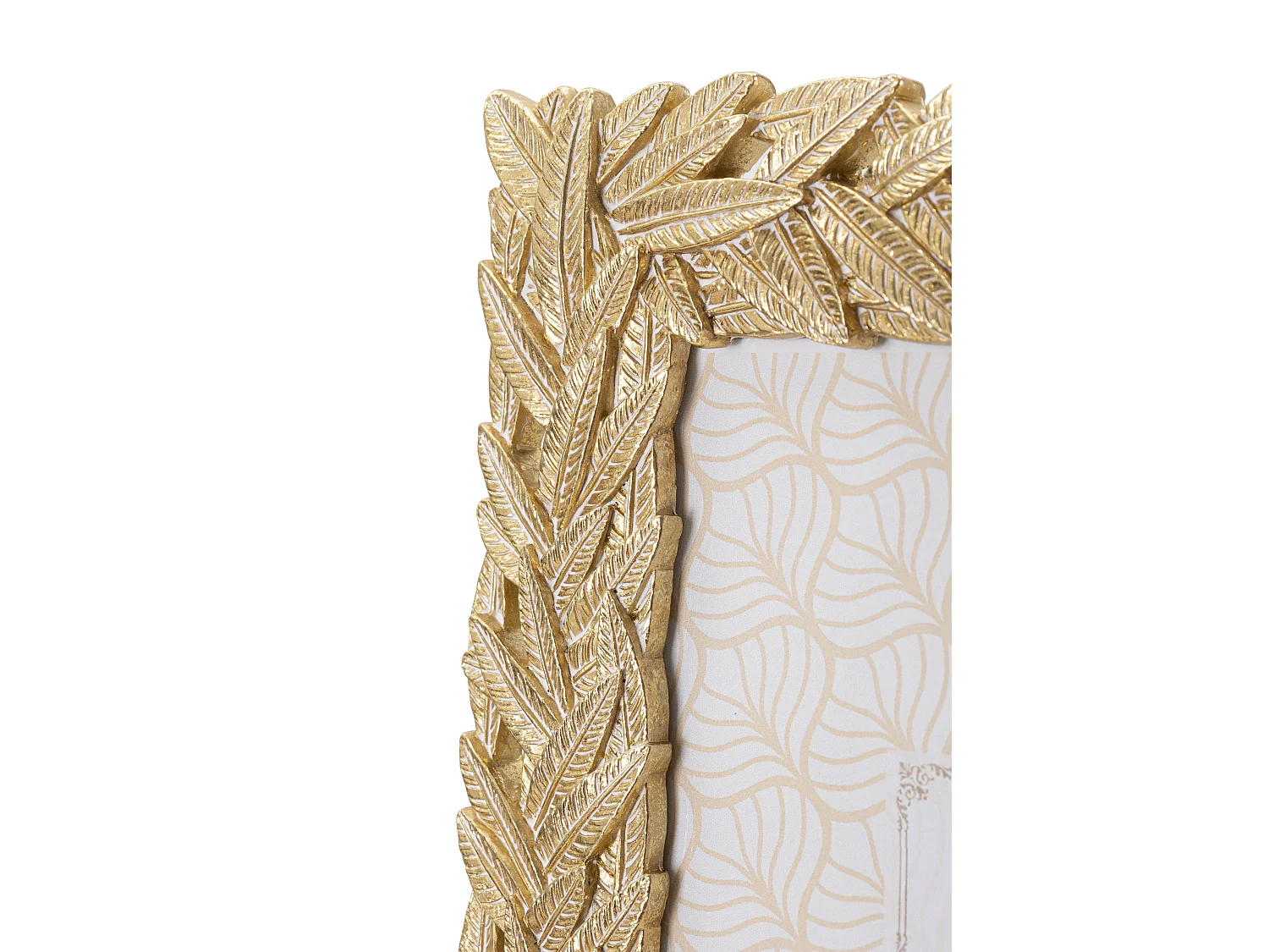 Cornice in resina dorata con foglie cm 21,8x1,8x27