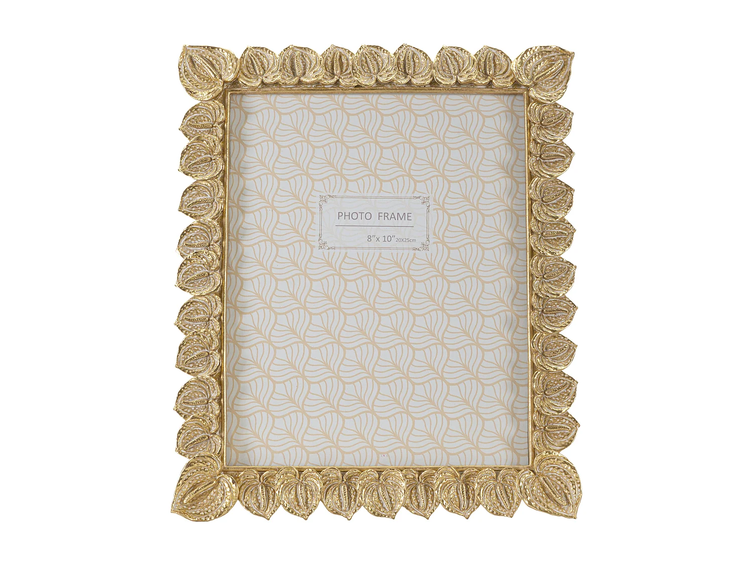 Cornice in resina dorata con fiori cm 26x2x31